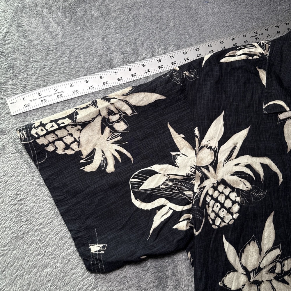 VTG RJC Men's SZ 4XL Hawaiian Shirt Button Up Black Navy Floral Made In Hawaii - Picture 9 of 16